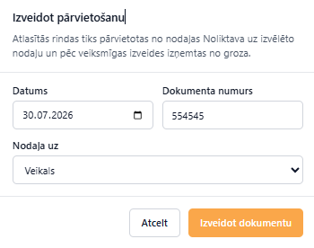 Izveidot pārvietošanu