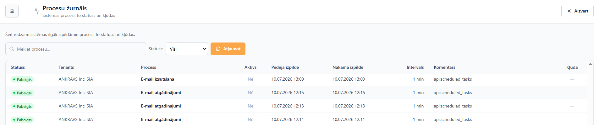 Procesu žurnāls